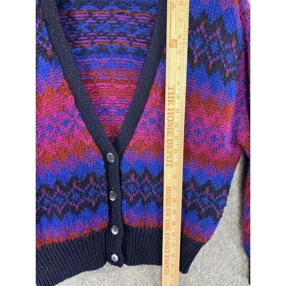 Christopher Sport Women's Knit Sweater 4 Button Cardigan Southwest Aztec Large - Picture 6 of 9